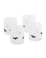 Set Of 4 Double Old Fashioned Bat Glasses | Halloween | Marshalls | Marshalls