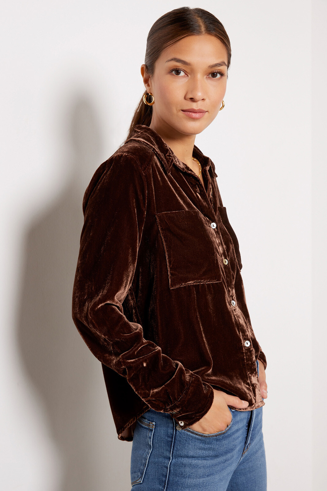 Nora Velvet Shirt | Evereve