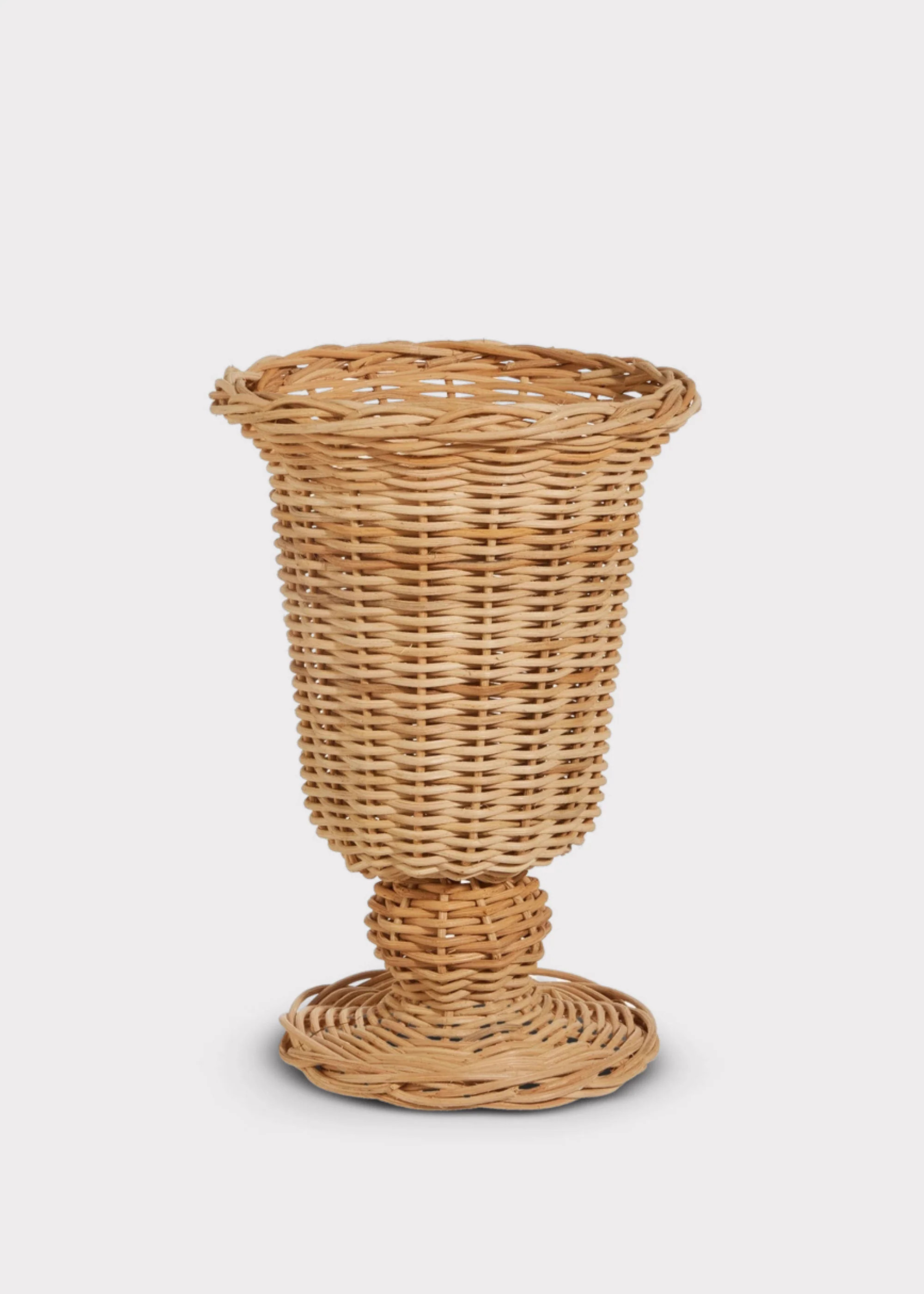 Woven Wicker Footed Urn Vase or Planter Pot - 12" | Afloral