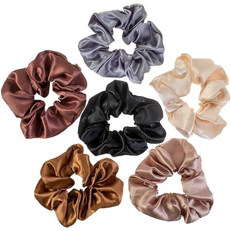 VAGA Cute Scrunchies For Hair 6 Colors Set, Our Hair Scrunchies Hair Elastics Ponytail Holder Pac... | Amazon (US)