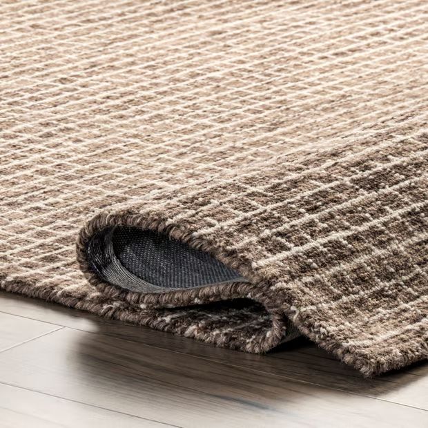 Brown Melrose Checked 4' x 6' Area Rug | Rugs USA