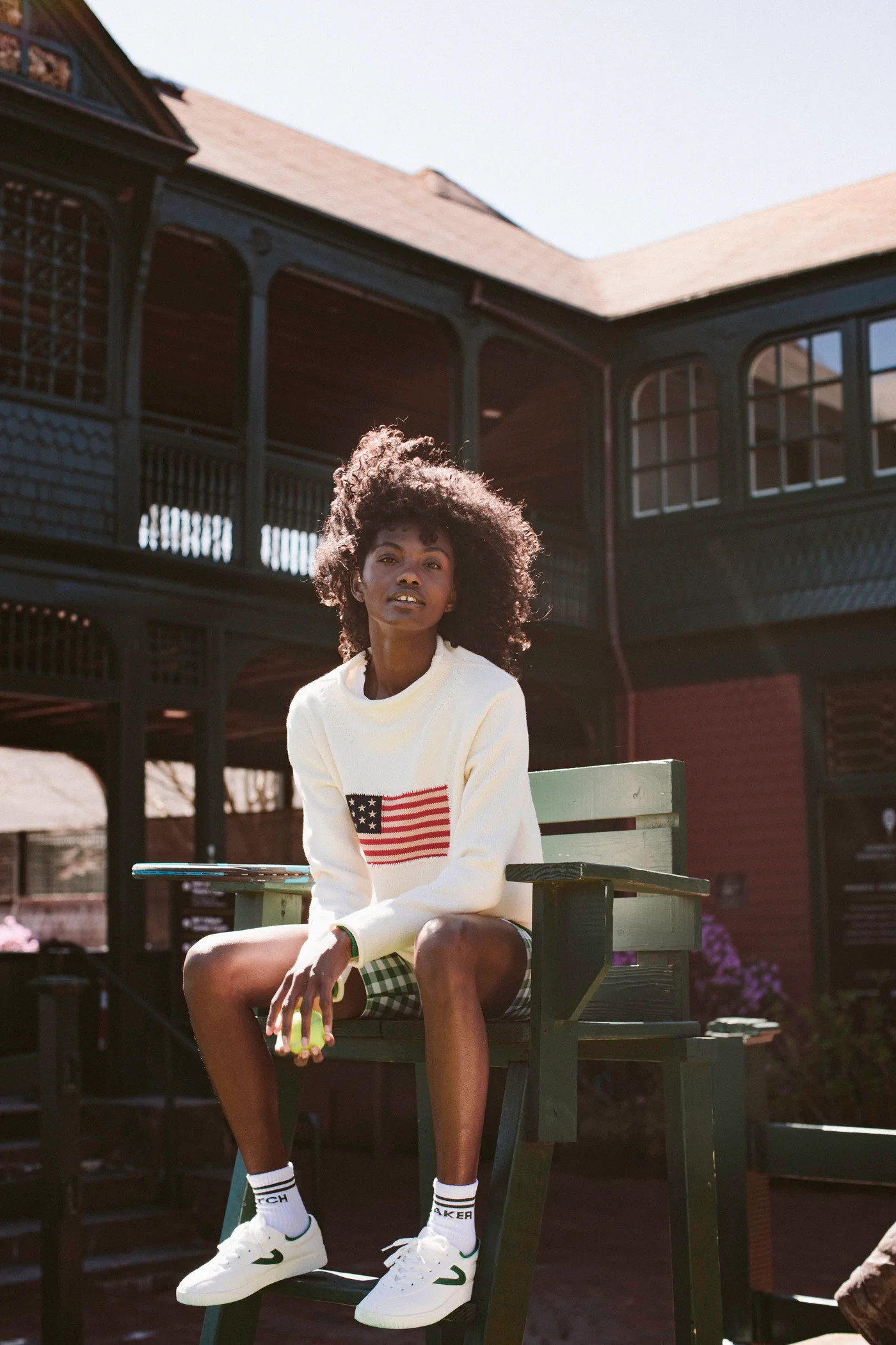 Ivory Cotton Rollneck Americana Sweater | Tuckernuck (US)