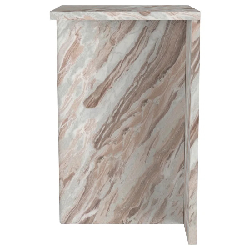Hendrix Genuine Marble Accent Side Table Grey | Wayfair North America