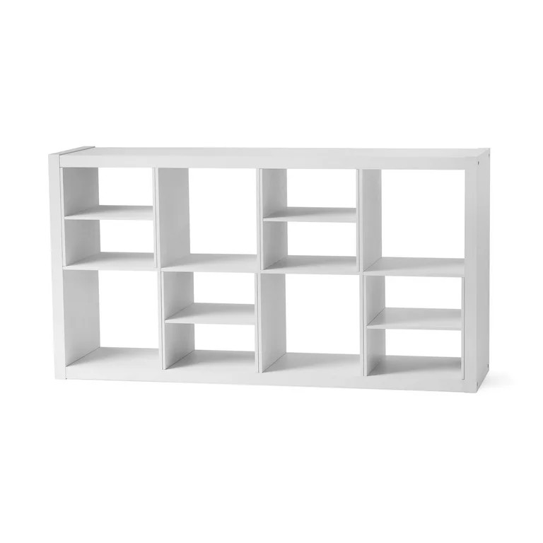 Better Homes & Gardens 8 Cube Organizer with 4 H Shelf Inserts, White Texture | Walmart (US)