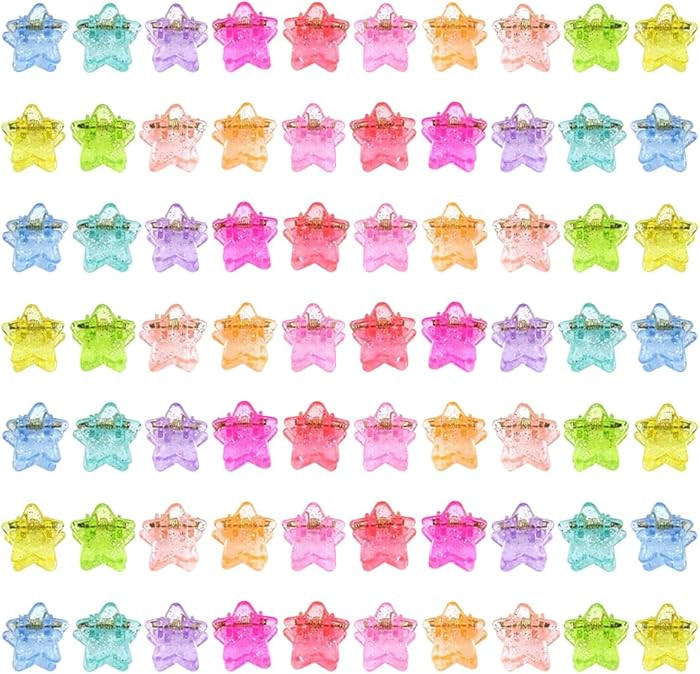 100 Pcs Mini Star Hair Clip Sparkly Colorful Hair Barrettes Tiny Cute Jaw Clips Small Bangs Hair ... | Amazon (US)