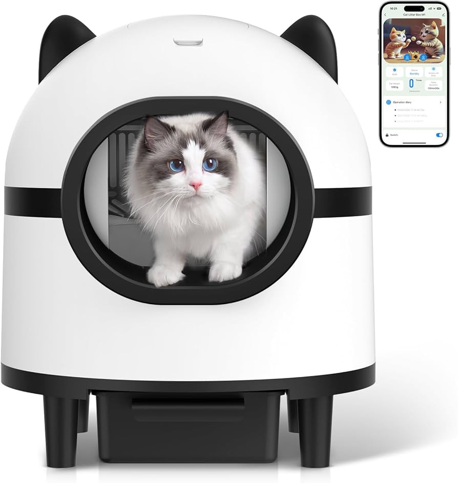 Automatic Cat Litter Box, Large Self Cleaning Cat Litter Box for Multiple Cats with APP Control O... | Amazon (US)