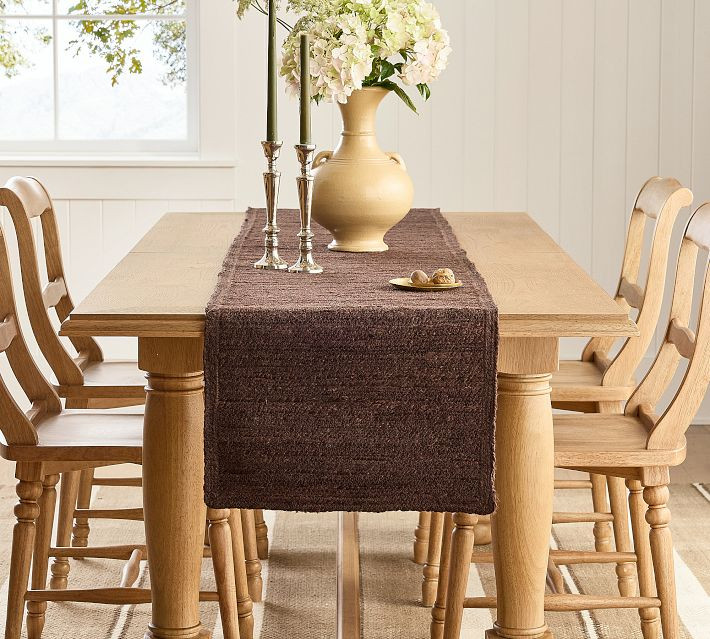 Colton Jute Table Runner, 18x108"" - Navy | Pottery Barn (US)