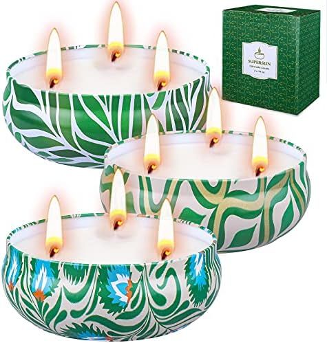 Citronella Candles Outdoor Large 3 x 14oz, 240 Hours Burning Time 3-Wicks Soy Wax Jar Candles for Ho | Amazon (US)