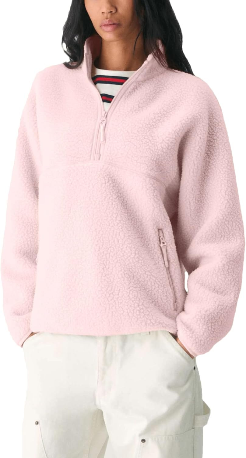 Aimiray Women’s Quarter Zip Fleece Pullover Fuzzy Sherpa Jacket | Amazon (US)
