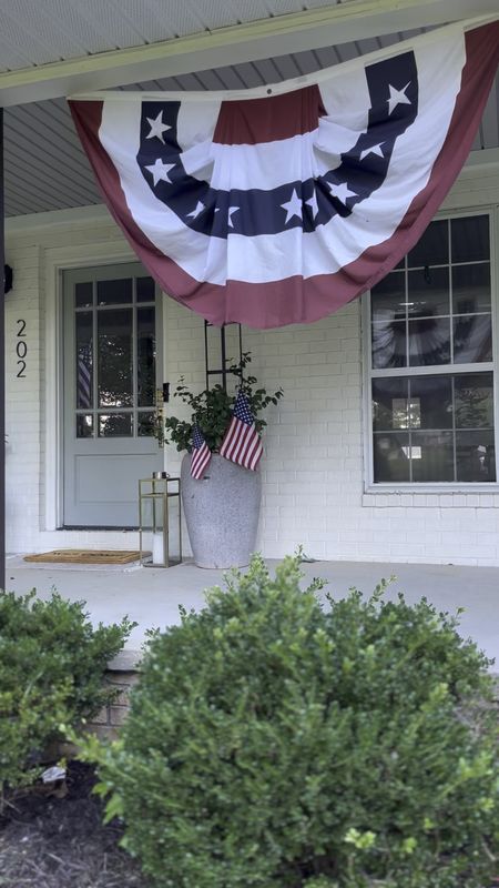 4th of July front Porch Decor! These Bunting Flags are so affordable make a big statement! 

#LTKunder50 #LTKhome #LTKSeasonal