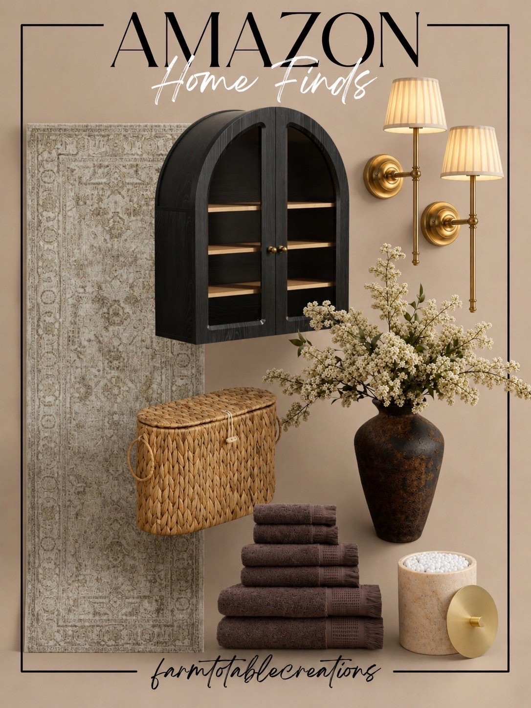 Amazon Bathroom Finds

Follow @farmtotablecreations on Instagram for more home finds and styling inspiration.

If you’re looking to give your bathroom an effortless designer feel, these Amazon finds are a great place to start. From the arched wall cabinet and vintage-inspired runner to the elegant brass sconces, plush towels, woven storage basket, decorative vase with stems, and stylish bathroom canister, every piece adds warmth, texture, and timeless style.

Simple updates like these can completely transform your space without a full renovation.

#amazonhome #amazonfinds #amazonhomefinds #bathroomdecor #bathroomdesign #bathroomstorage #cabinet #rug #sconces #vase #stems #basket #towels #modernorganic #neutralhome

#LTKHome #LTKSaleAlert