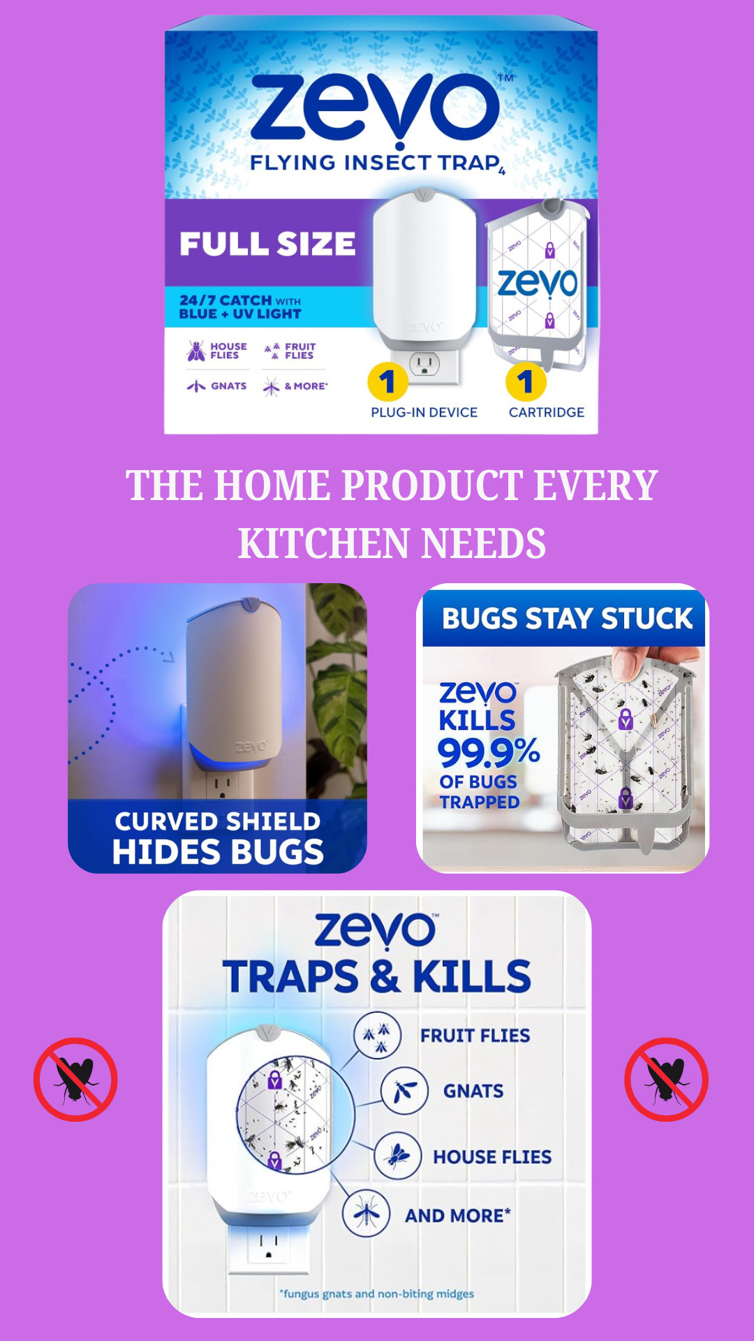🦟 THE AMAZON HOME FIND EVERYONE NEEDS 🦟

If you've ever battled fruit flies, gnats, or annoying flying insects in your kitchen, bathroom, laundry room, or near houseplants, the Zevo Flying Insect Trap is a total game-changer.

✨ Plug-in design
✨ Uses Blue & UV Light Technology
✨ Catches gnats, fruit flies & house flies
✨ Mess-free and odor-free
✨ Works 24/7
✨ Perfect for kitchens, bathrooms & plant lovers

Simply plug it in and let the trap do the work. The light attracts flying insects while the cartridge traps them discreetly. No sprays, no harsh chemicals, and no swatting required.

💕 Why shoppers love it:
✔️ Easy setup in seconds
✔️ Works around the clock
✔️ Helps reduce flying insects indoors
✔️ Safe and discreet design
✔️ One of Amazon's most-loved household finds

#Zevo #AmazonHome #FruitFlyTrap #HomeEssentials #HouseholdMustHaves #HomeHacks #AmazonFinds #CleaningFavorites #HomeOrganization #LTKHome

 

 #LTKHome