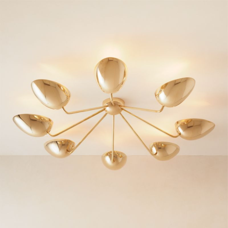 Boccia Curved Shade Brass Flush Mount LIght + Reviews | CB2 | CB2