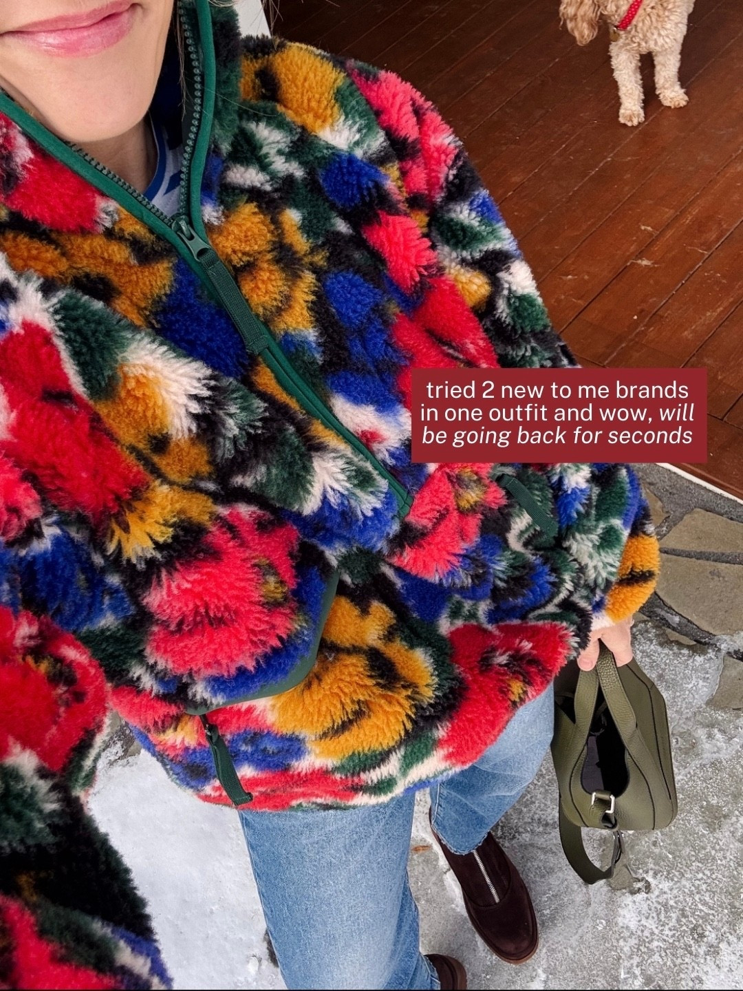 Rumored sherpa fleece is perfectly oversized, wearing an xs/s. This varley in mauve is a bestseller lately to, wearing a small. Levi's ribcage straight leg jeans are a favorite with boots, crop length (5'3") are a closer fit but still wearing my regular size, New Horse crossbody bag Boots are true to size, Wearing a small in Kule Stripe tee, Merit flush balm on lips & cheeks in Lebonbon, EBY underwear size up to a medium, Pepper bra ~ xo, Claire



#LTKSeasonal #LTKSaleAlert #LTKootd