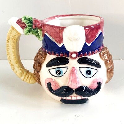 Mercuries Vtg Christmas Nutcracker Soldier 20 oz Ceramic Mug 1995 Hand Painted | eBay US