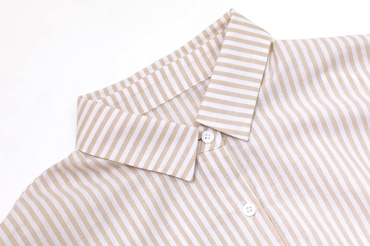 chouyatou Women's Casual Long Sleeve Button Down Loose Striped Cotton Maxi Shirt Dress | Amazon (US)