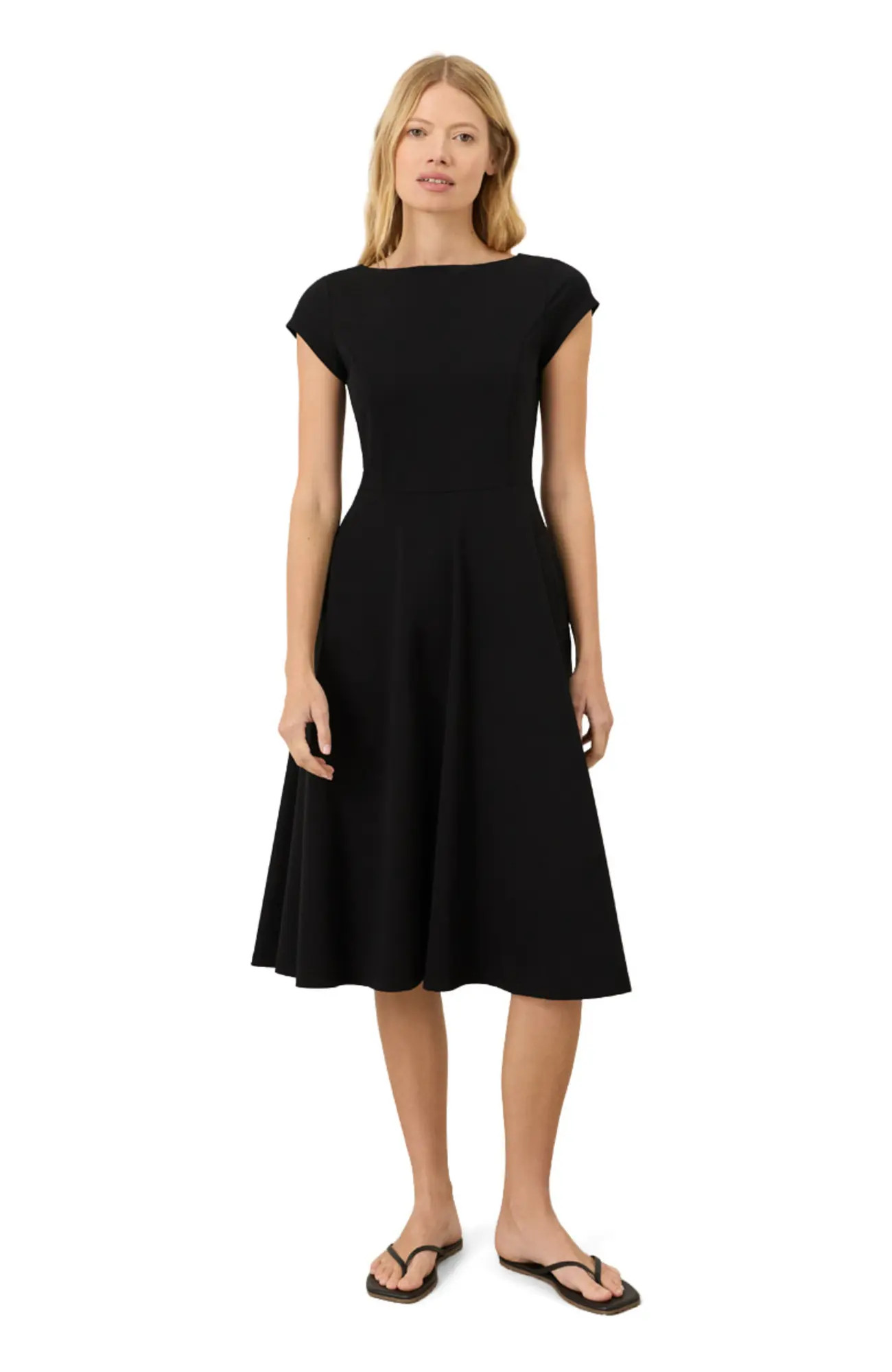 Pact Fit & Flare Ballet Neck Dress Made With Organic Cotton (Women) | Nordstrom | Nordstrom