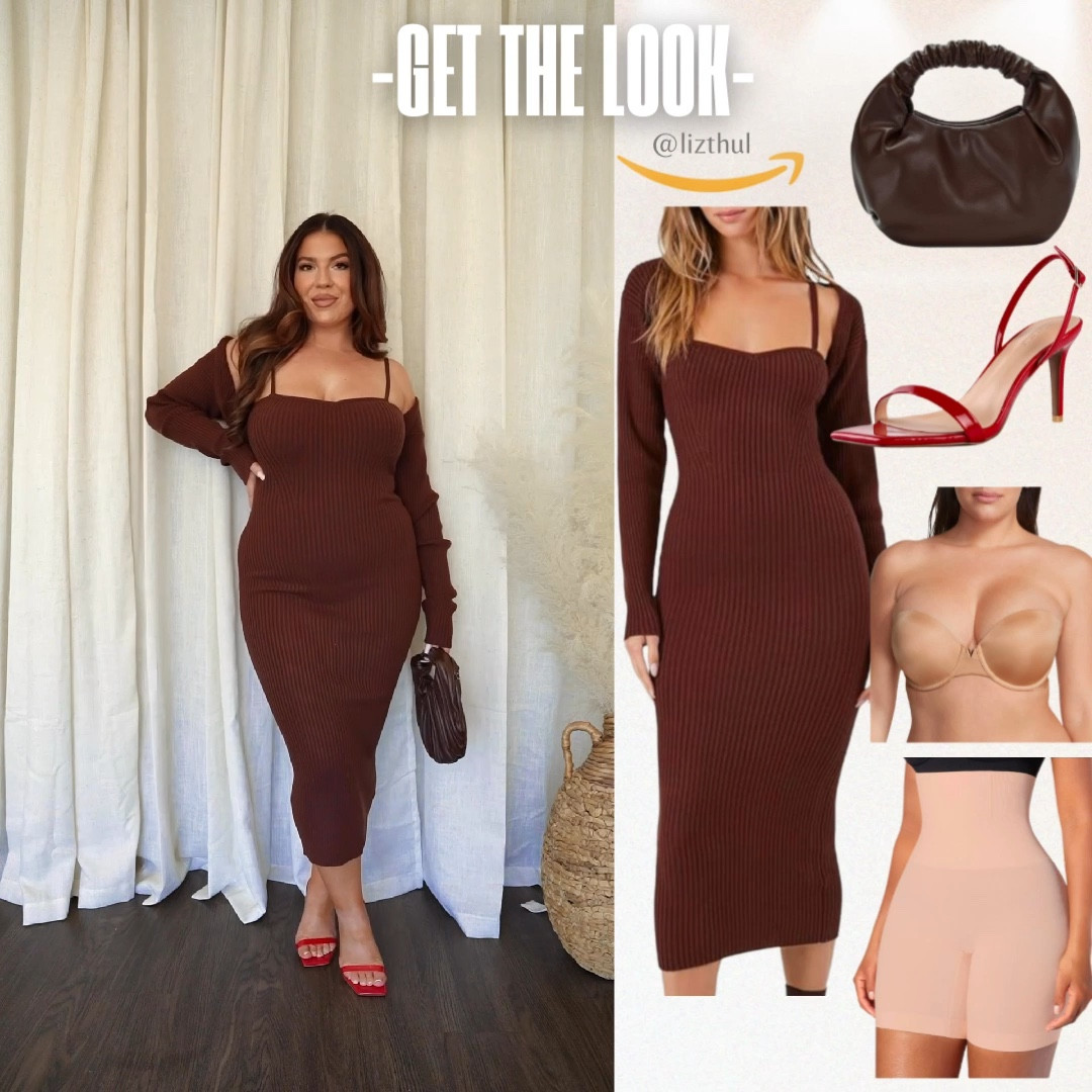 Amazon Dress & Shrug Set! L on me! I think this would be great for Date Night this Winter! Fabric is full stretch, also linked accessories and shapewear 🤎

#LTKMidsize #LTKFindsUnder50 #LTKShoeCrush