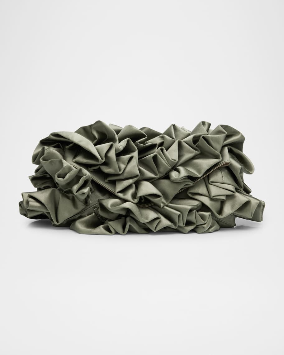 Dries Van Noten Ruffle Envelope Flap Clutch Bag | Neiman Marcus