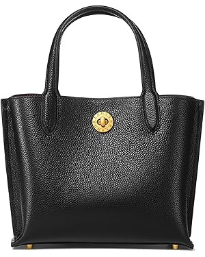 Genuine Leather Tote Bag Top Handle Women's Handbags Medium Size Purses for Women Black Satchel B... | Amazon (US)