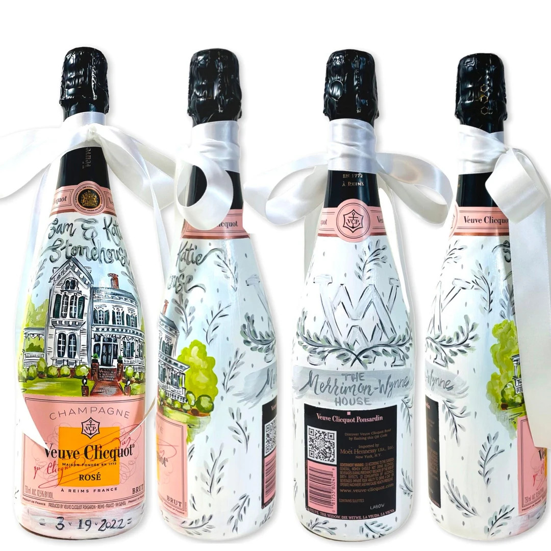 Painted Wedding Champagne Bottle Custom Painted Champagne Bottle Wedding Gift *PLEASE READ DETAIL... | Etsy (US)