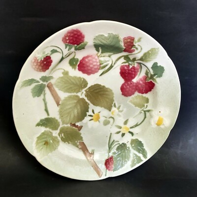 ASSIETTE BARBOTINE MAJOLICA FRAMBOISE KG ST CLEMENT 1900  | eBay | eBay US