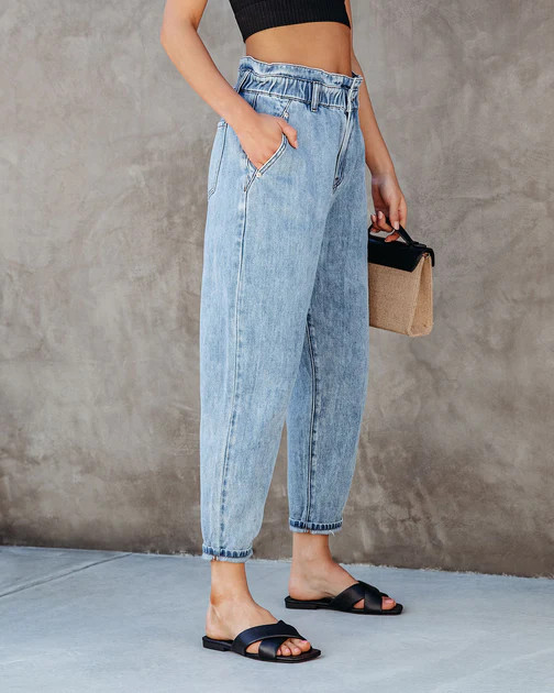Sonnet Denim Paper Bag Pants | VICI