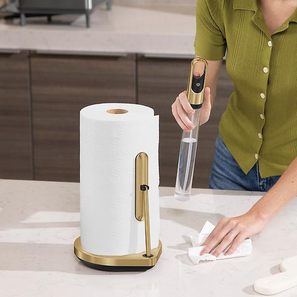 simplehuman Paper Towel and Spray Pump Brass | The Container Store