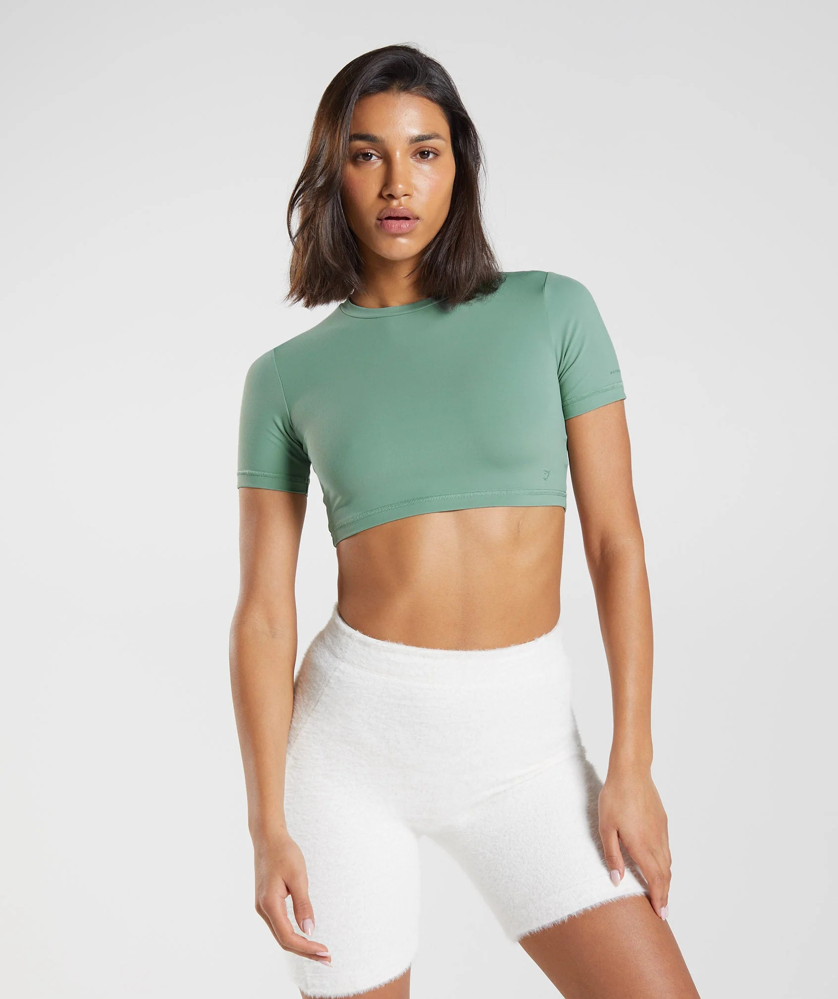 Gymshark Whitney Short Sleeve Crop Top - Leaf Green | Gymshark US