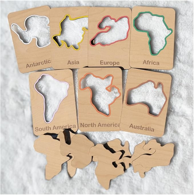Handmade Wooden Continent Stencils – Montessori Geography Learning Tool, World Map Outline Sten... | Amazon (US)
