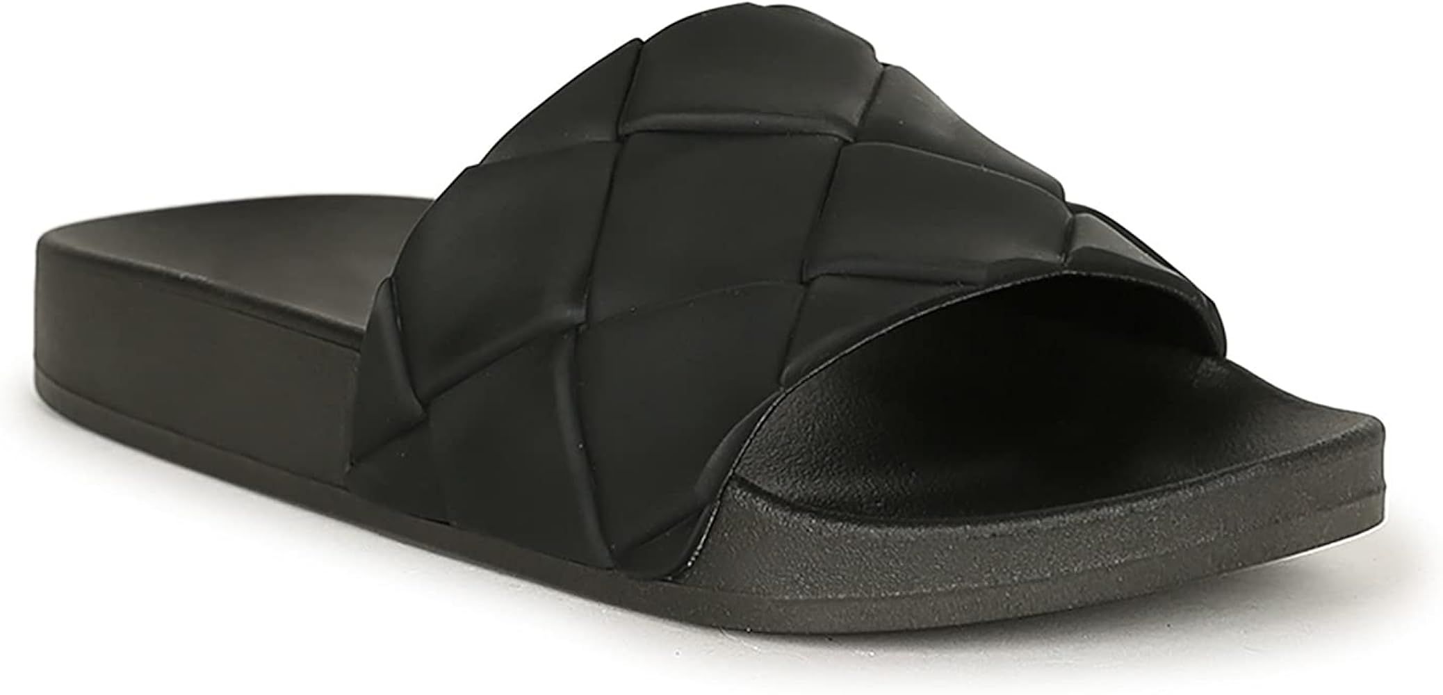 Alrisco Women's Quilted Design Wide Vamp Jelly Slide Sandal 20586 | Amazon (US)