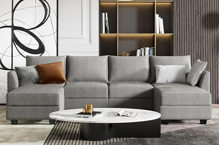 HONBAY Modular Sectional Sofa with Storage U Shaped Modular Sofa 6-Seater Sectional Couch for Liv... | Amazon (US)