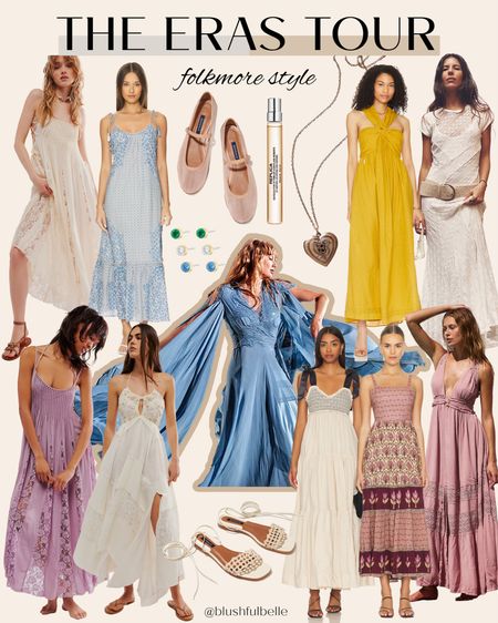 Outfit inspo for the new “Folkmore” set on The Eras Tour! 🩶🤎 At first I was a bit bummed that Taylor combined these 2 amazing albums into one set, but since she needed to make room for TTPD I was totally okay with it 😍 These summer bohemian dresses pass the vibe check for these eras & I hope you love them as much as I do! 

#LTKSeasonal #LTKParties #LTKStyleTip