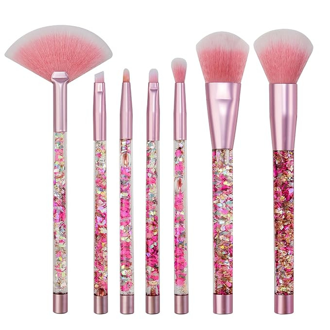 Makeup Brushes Set Glitter Unicorn Foundation Sparkles Cute Fan Powder Blush Lip Highlight Eye sh... | Amazon (US)