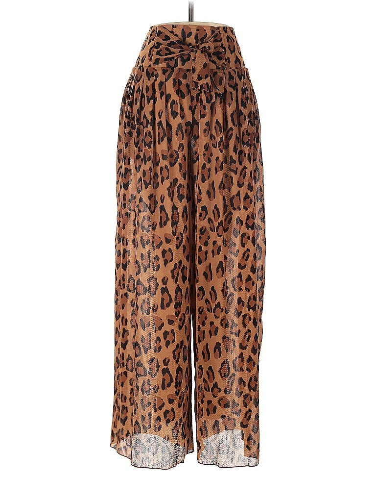 Intimately by Free People 100% Polyester Tortoise Animal Print Leopard Print Brown Casual Pants S... | ThredUp