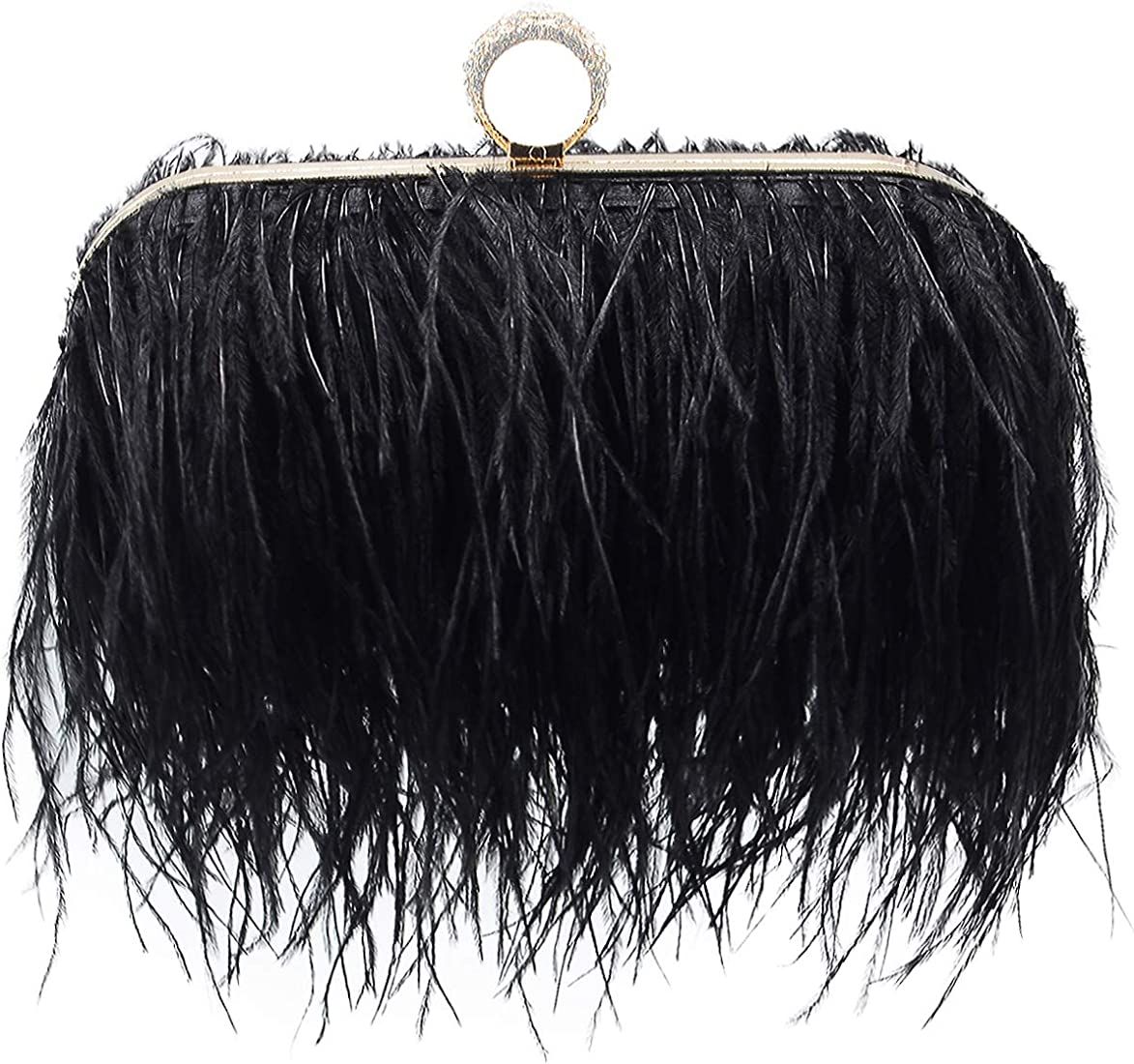 Miuco Women Feather Clutch Purse Shoulder Crossbody Bag Evening Handbags | Amazon (US)