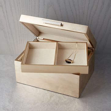 Mid-Century Jewelry Box - Large (Champagne Lacquer) | West Elm (US)