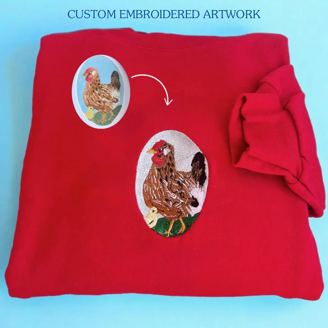 Custom Embroidered Artwork, Drawing, Photo Sweatshirt | Etsy (US)