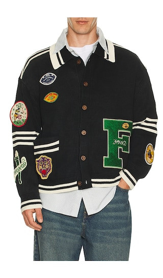 Varsity Patch Collared Cardigan | Revolve Clothing (Global)