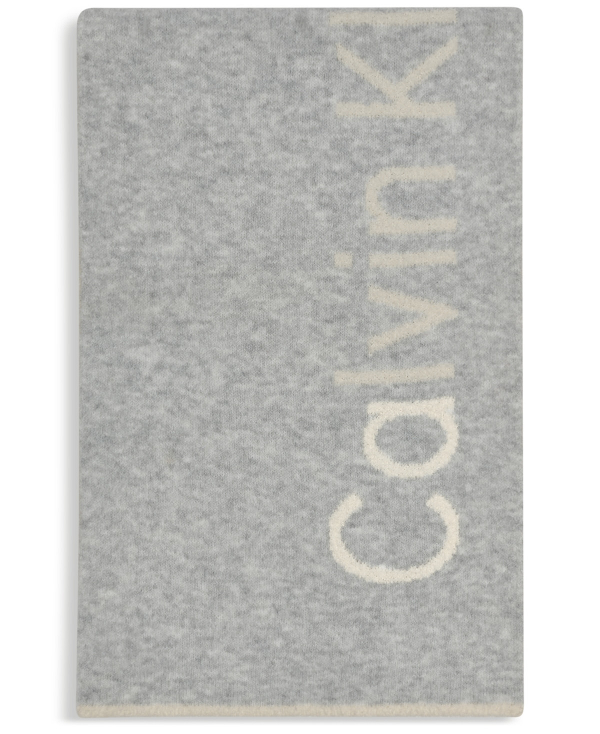 Calvin Klein Plush-Lined Scarf - Cream/Gray | Macy's