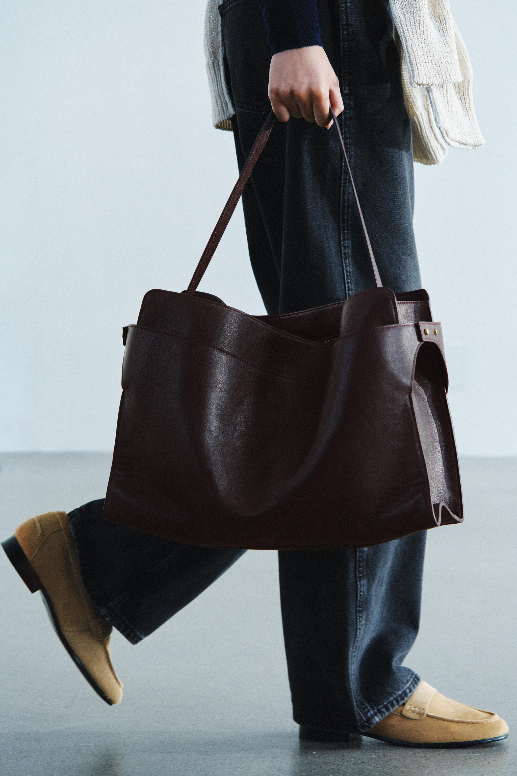 MAXI LEATHER TOTE BAG | Zara DE