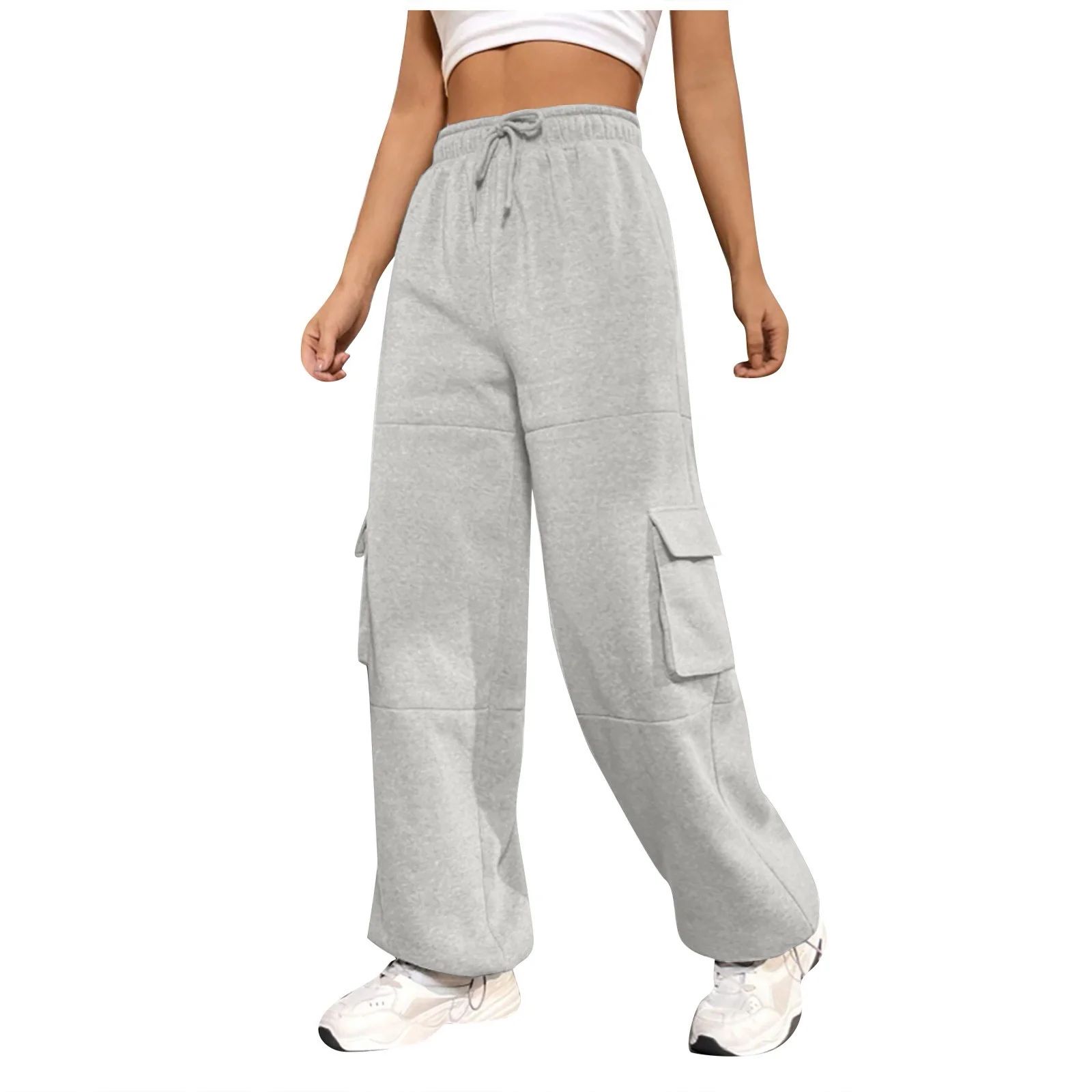 UoCefik Womens Sweatpants Joggers With Pockets High Waisted Drawstring Cargo Joggers Pants Fashio... | Walmart (US)