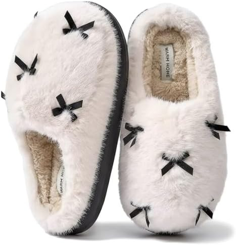 ADAX Fuzzy Slippers for Women Cozy Plush House Shoes with Memory Foam,Winter Warm Faux Fur Lining... | Amazon (US)