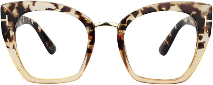 Zeelool Retro Oversized Thick Cat Eye Glasses Frame for Women Denis ZOT02018 | Amazon (US)