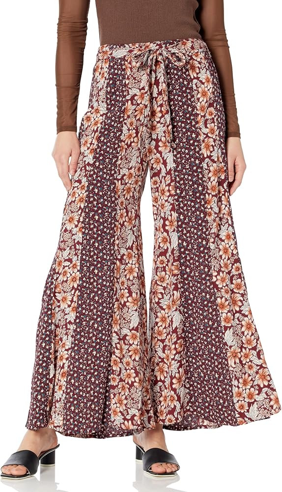 Angie Women's Printed Wide Leg Tie Front Pants | Amazon (US)