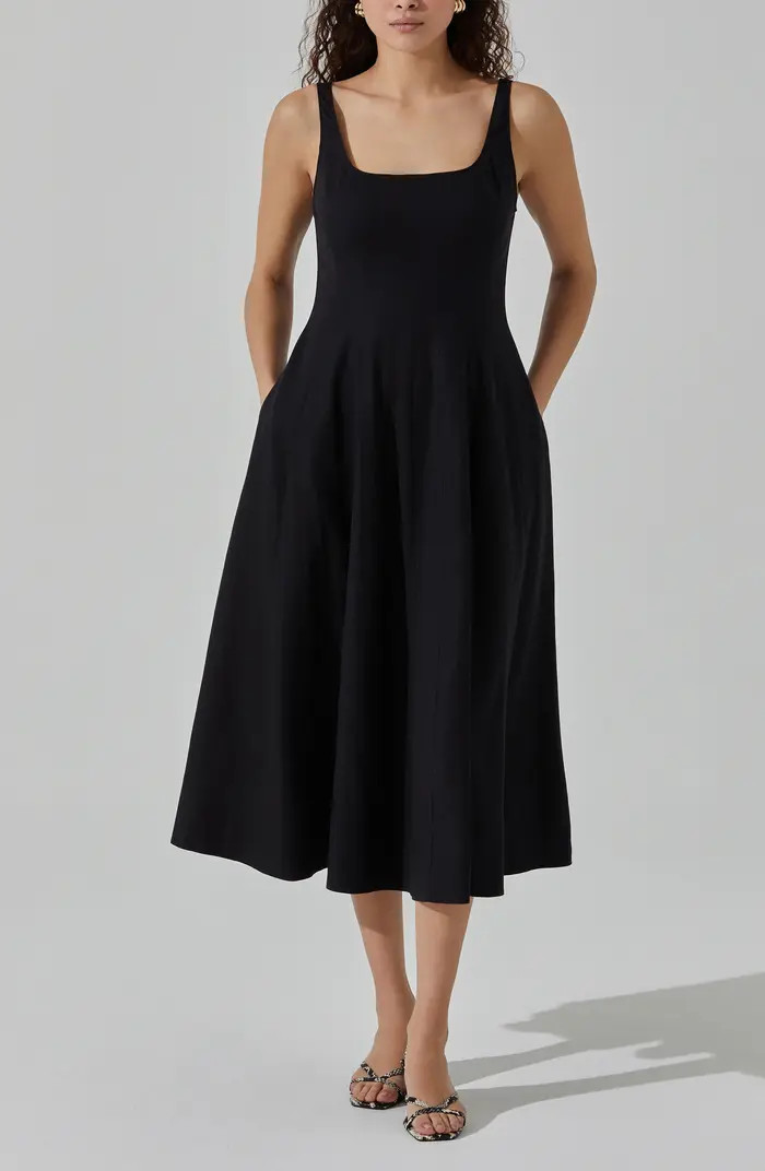 ASTR the Label Square Neck Midi Dress | Nordstrom | Nordstrom