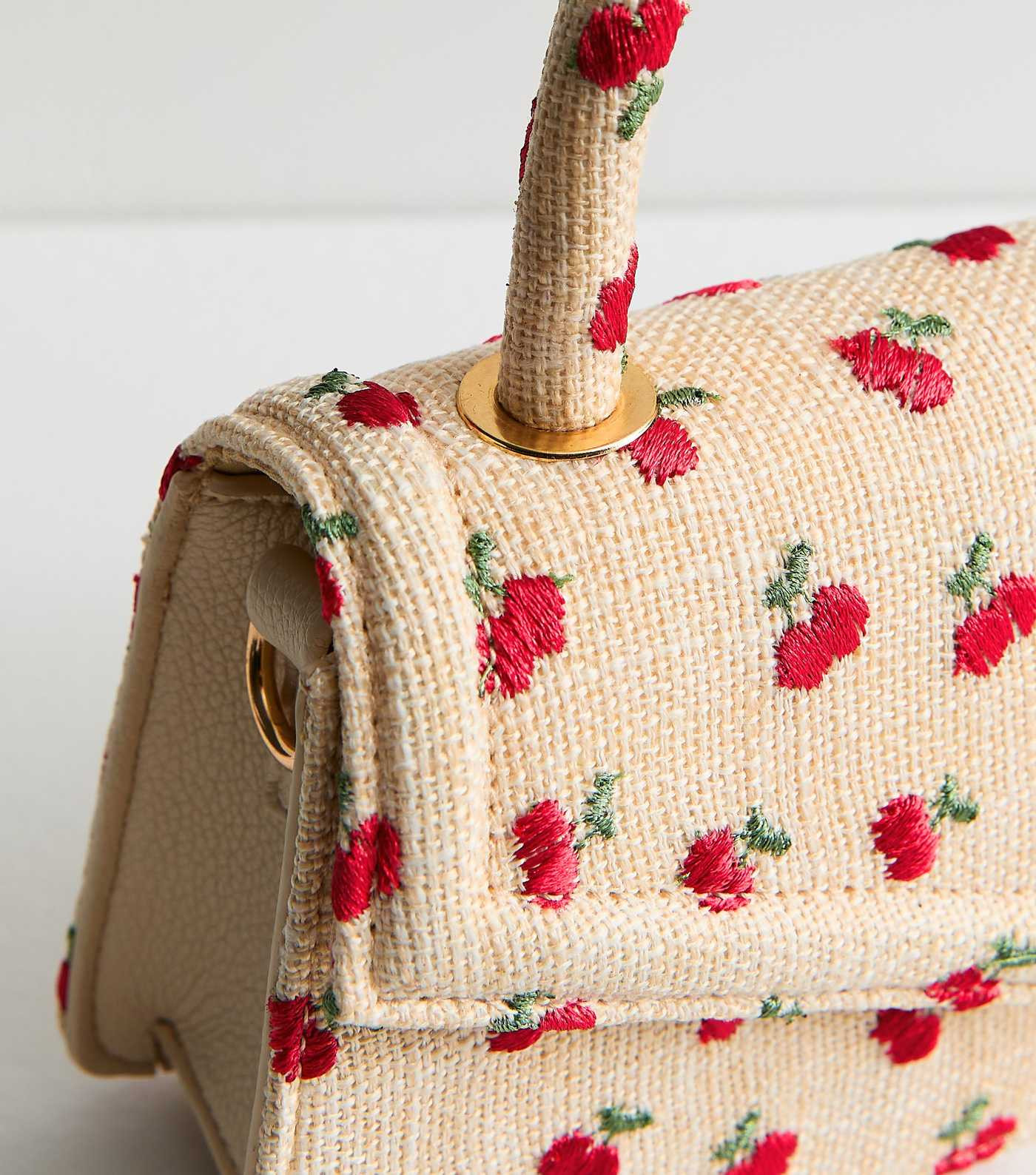 Stone Cherry Embroidered Top Handle Bag | New Look | New Look (UK)