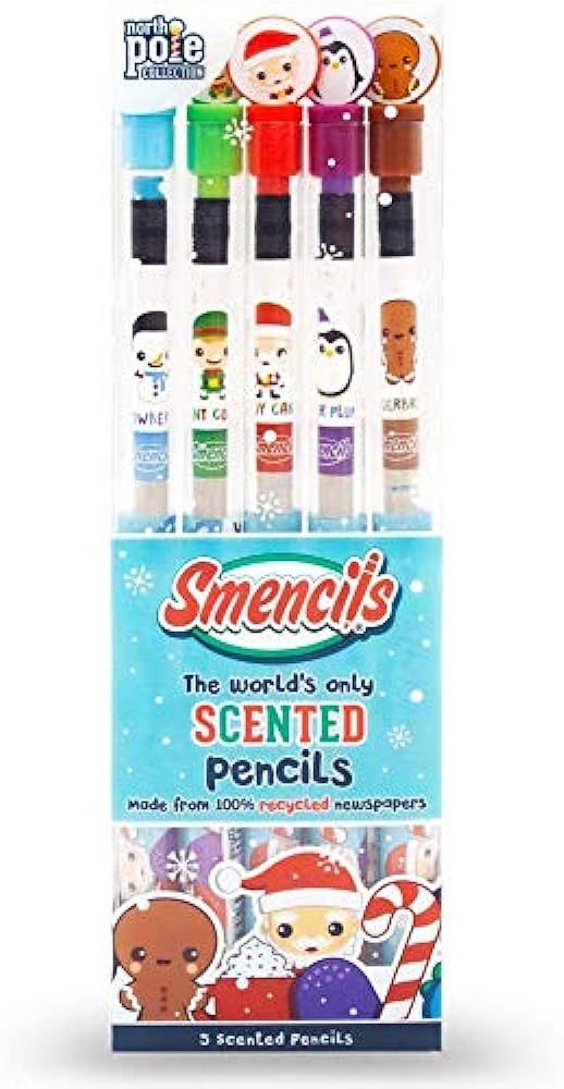 Holiday Smencils - HB #2 Scented Fun Pencils, 5 Count - Stocking Stuffer, Gifts for Kids, School ... | Amazon (US)