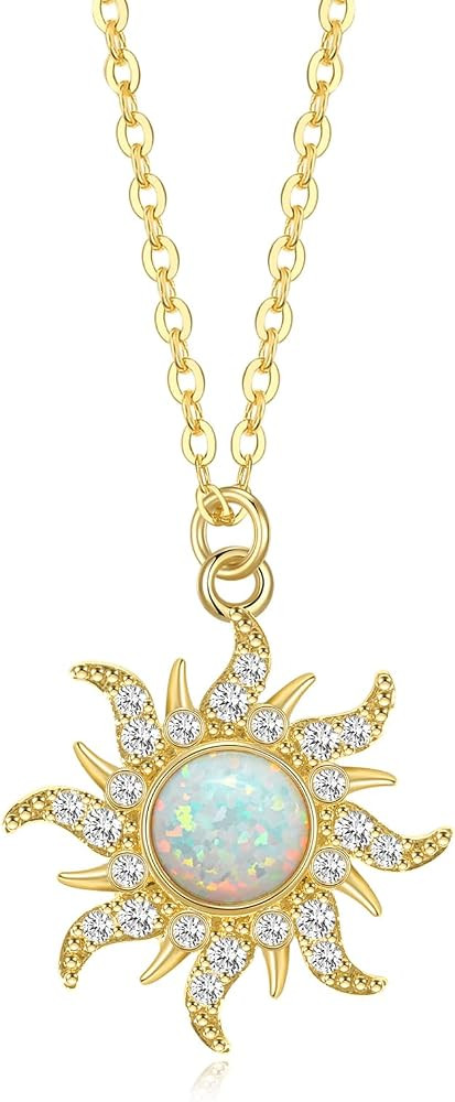 Rapunzel Sun Necklace Tangled White Opal Sun Necklace Princess Cosplay Jewelry Birthday Party Nec... | Amazon (US)
