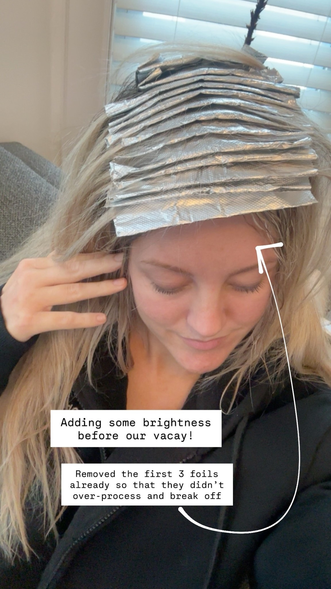 Adding some brightness before our vacay! Removed the first 3 foils already so that they didn’t over-process and break off

#LTKdayinmylife #LTKselfcare #LTKBeauty